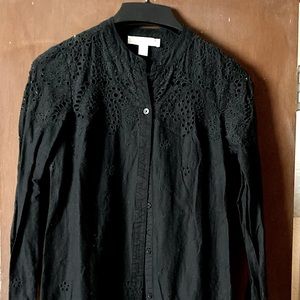 Michael Kors black button down shirt. Beautiful details!